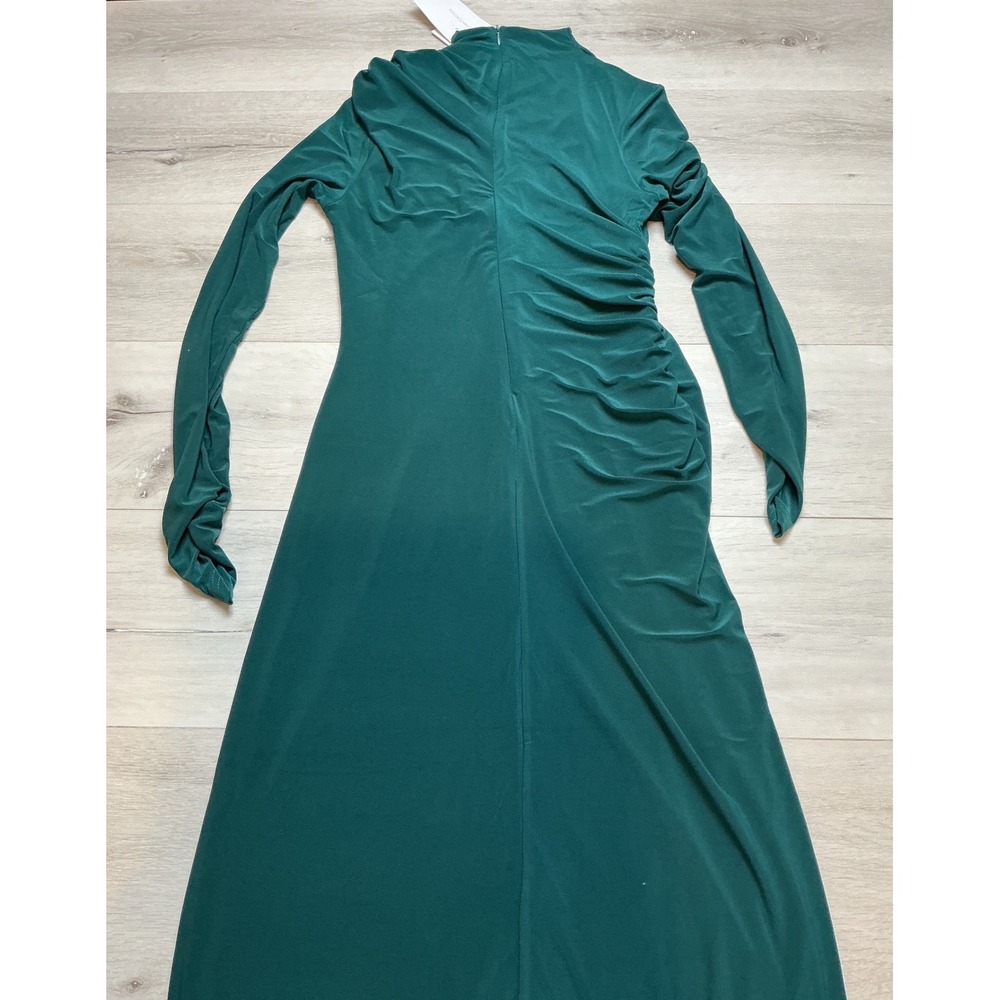 Club L London Eden Bottle-Neck Ruched Detailing Maxi Dress Deep Lake Size 8 NWT - Picture 4 of 8